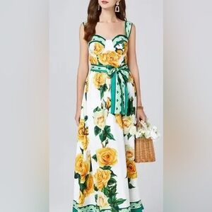 Floral Yellow and Green Dress
